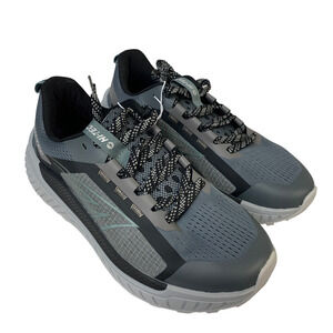 Hi-Tec Mens Size 9 Black Gray Mesh Lace Up Athletic Running Tennis Shoes